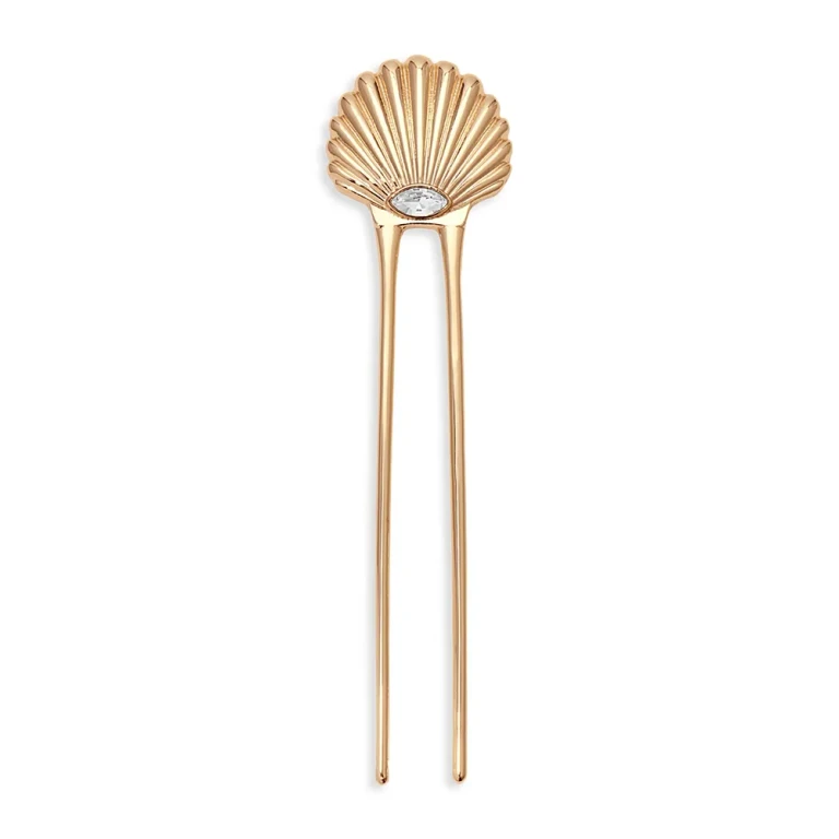 Ettika Santorini Cubic Zirconia Shell Hair Pin