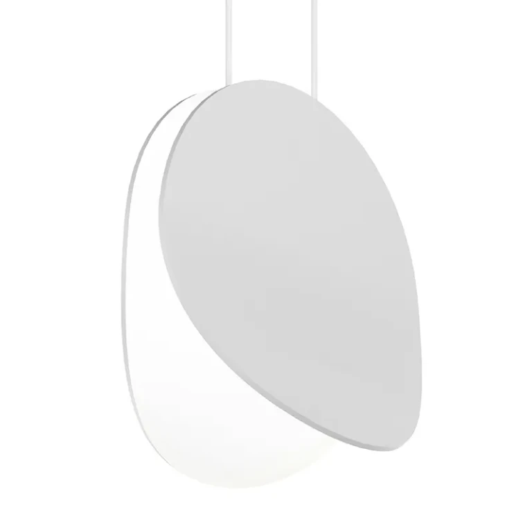 Satin White LED Pendant from the Malibu Discs Collection