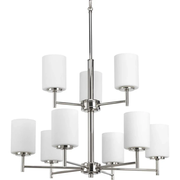 Polished Nickel Nine Light Chandelier from the Replay Collection
