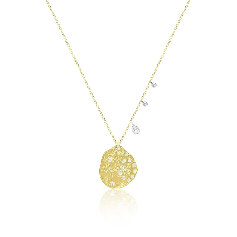 Meira T Sterling Silver & 14K Yellow Gold-Plated Diamond Nugget Pendant Necklace, 16-18