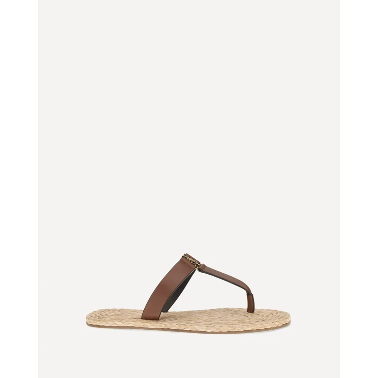 SAINT LAURENT Babylone leather thong Sandals Female 38.5