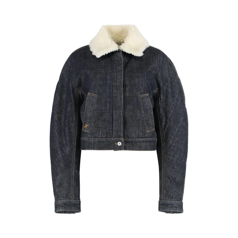 Jacquemus Aviator Jacket De-nîmes Ovalo In Denim