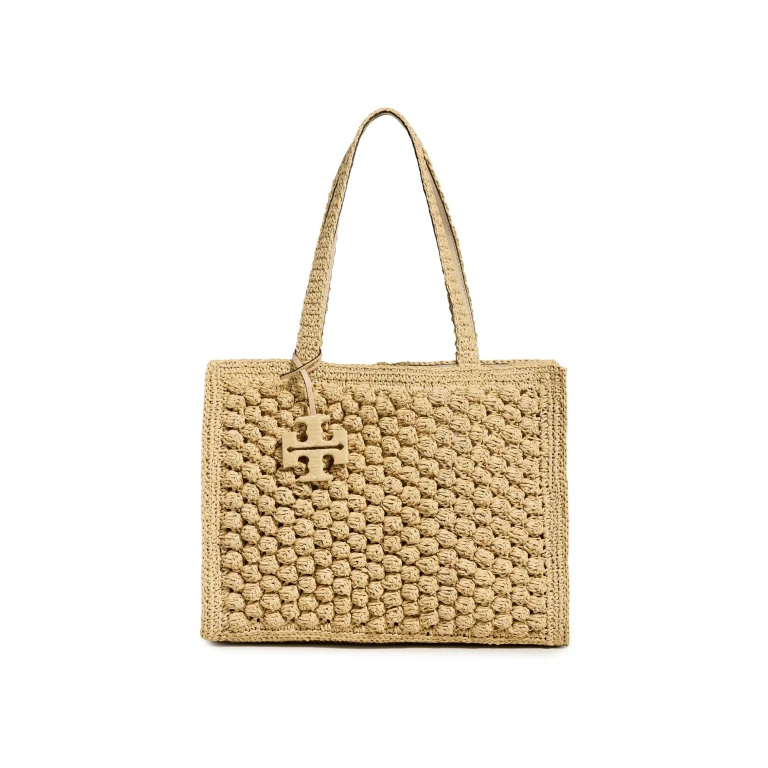 Tory Burch Ella 手工钩针爆米花针法小号托特包 自然色