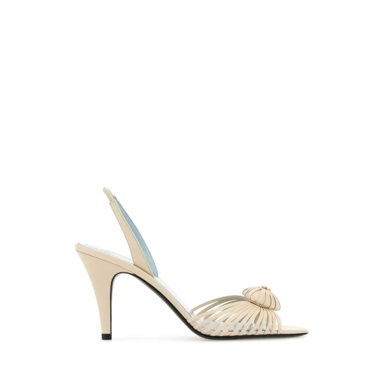 Valentino Garavani Ivory Leather Royal Sandals