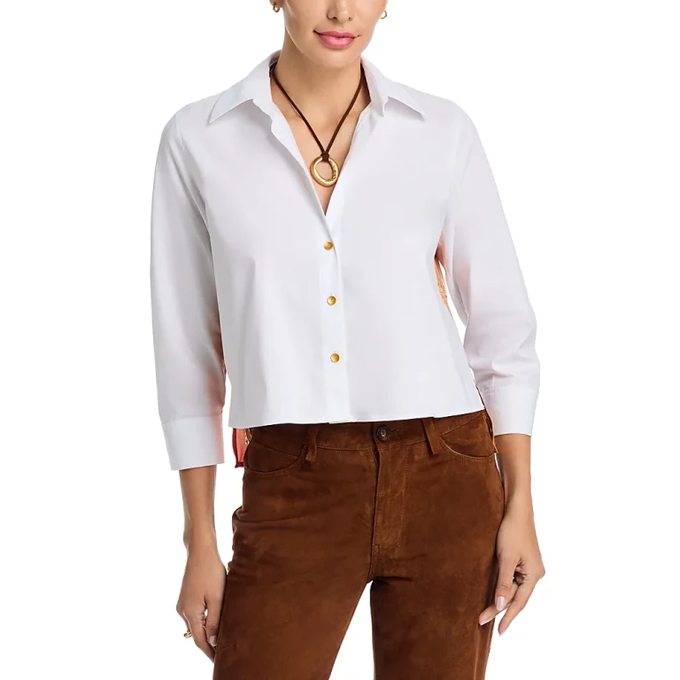 L'Agence Fawn Vintage Travel Print Shirt