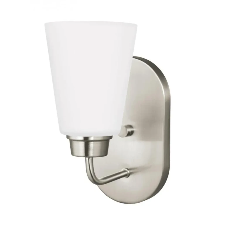 Brushed Nickel One Light Wall Bath Sconce from the Kerrville Collection