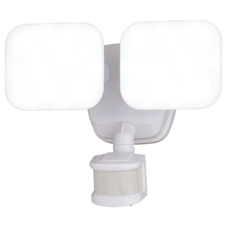 White LED Outdoor Motion Sensor Flood Light from the Theta Collection