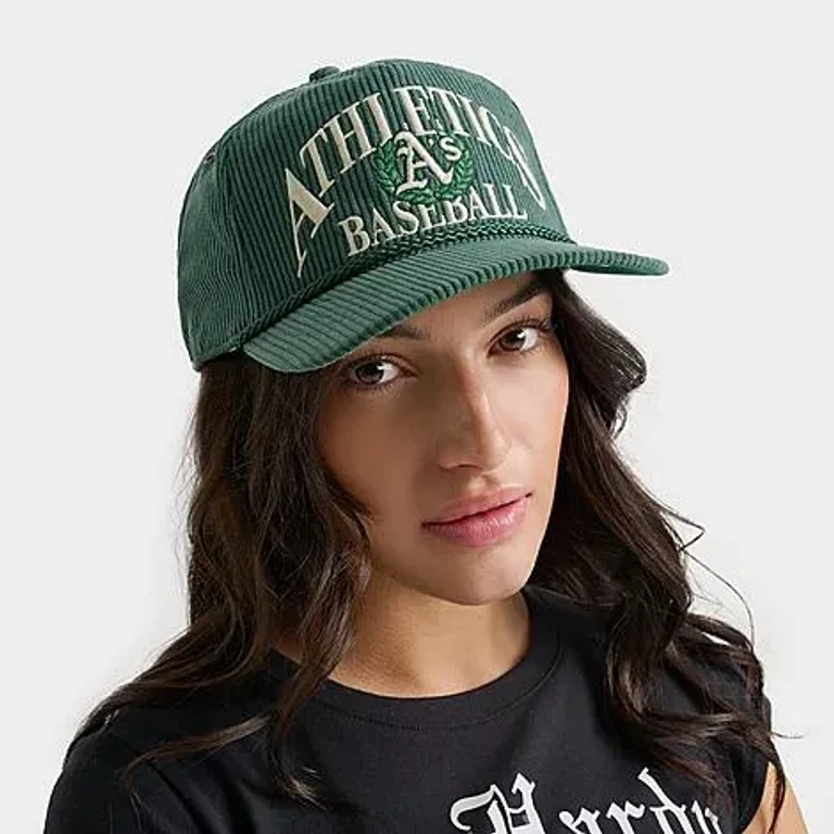 47 Brand '47 Athletics MLB Pitchout Rope HITCH Snapback Hat in Dark Green