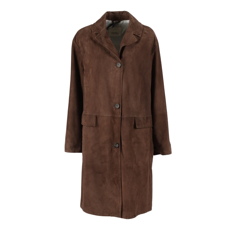 S Max Mara Leather Jacket Brown - Women