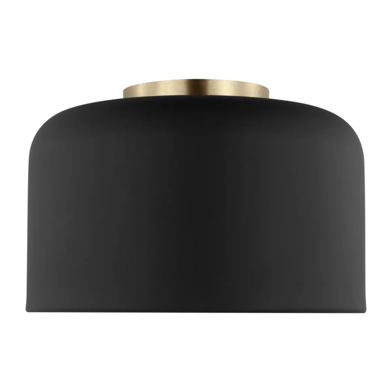 Malone 1-Light Flushmount Ceiling Light in Midnight Black