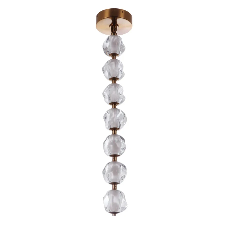 Satin Brass LED Pendant from the Jackie Collection