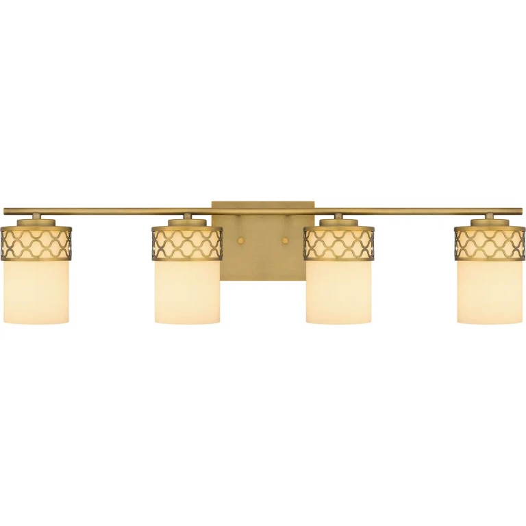 Aged Brass Four Light Bath from the Tenley Collection
