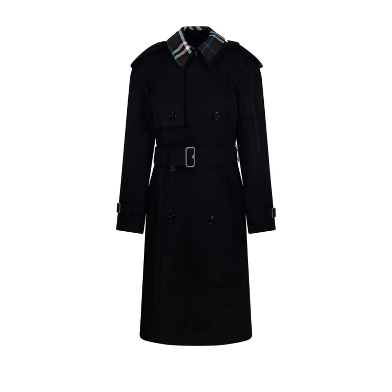 Black Gabardine Trench Coat (8096579_A1189)