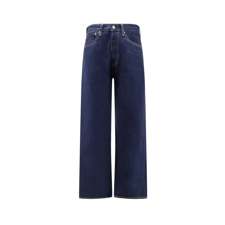 Straight Fit Cotton Denim Jeans with Worn Effect (0057U0006)