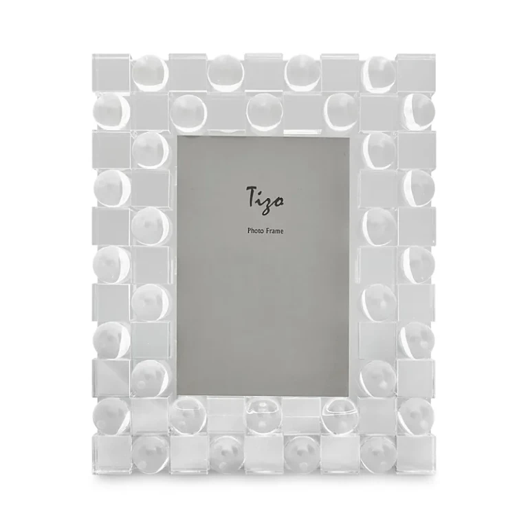 Tizo Clear Spheres & Squares Crystal Glass 5 x 7 Picture Frame