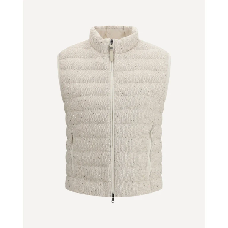 BRUNELLO CUCINELLI Cotton padded Vest with sequins Female 40