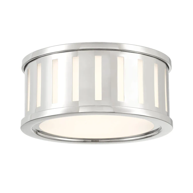 Polished Nickel Two Light Flush Mount from the Kendal Collection