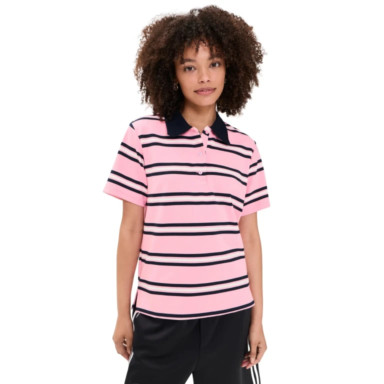 English Factory Stripe Short Sleeve Knit Top Pink Multi M