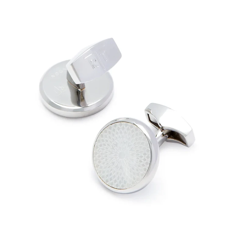 Tateossian Guilloche Mother-of-Pearl Cufflinks