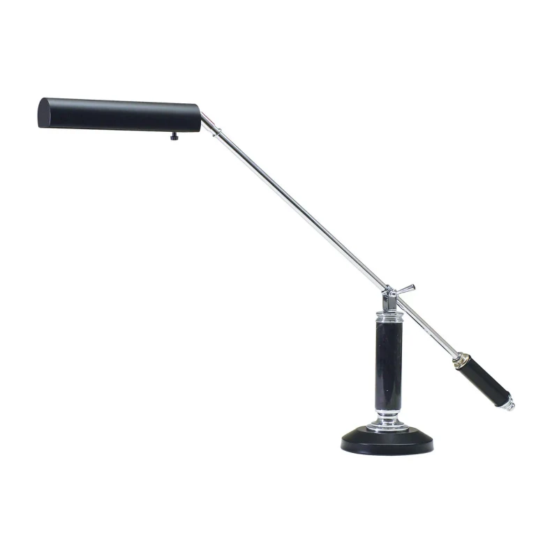 House of Troy Piano Desk Lamp in Chrome and Black Finish