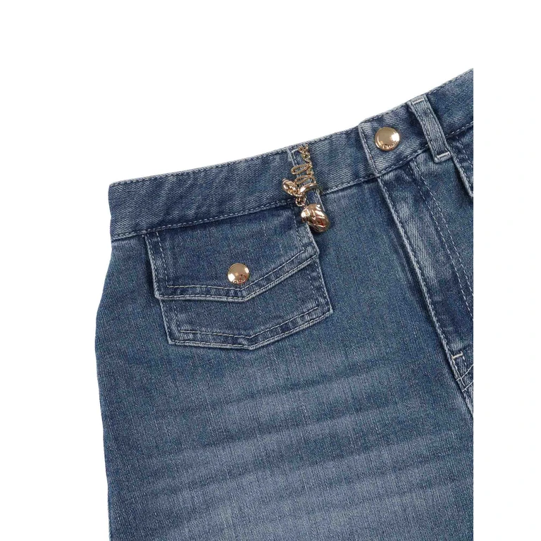 Chloé SHORTS IN DENIM Blue Cotton Elastane