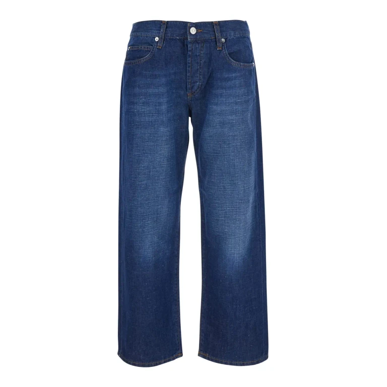 Roy Rogers Blue Five-pocket Design Jeans With Bleach Effect In Denim For Women