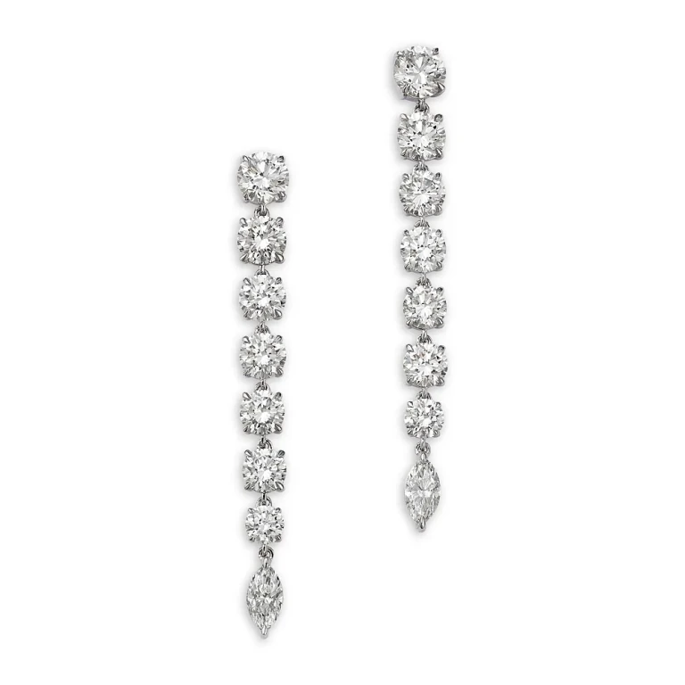 Luxe Collection Certified Lab Grown Diamond Drop Earrings in 14K White Gold, 5.70 tcw