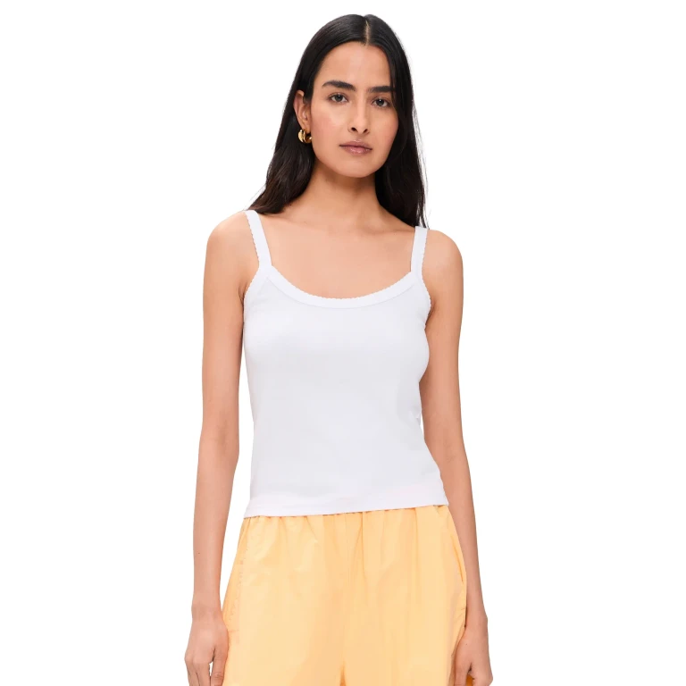 DONNI. The Baby Rib Scallop Tank Powder XXS