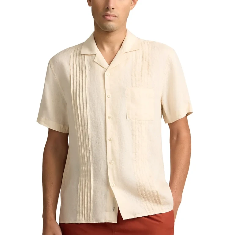 Onia Linen Pintuck Camp Shirt