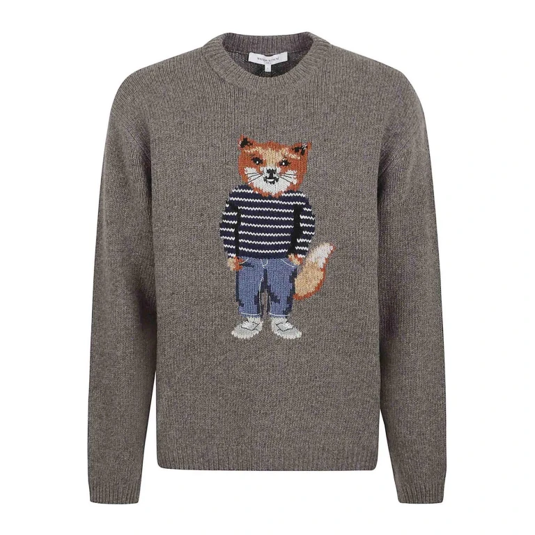 Maison Kitsuné Pull Col Rond - Noir
