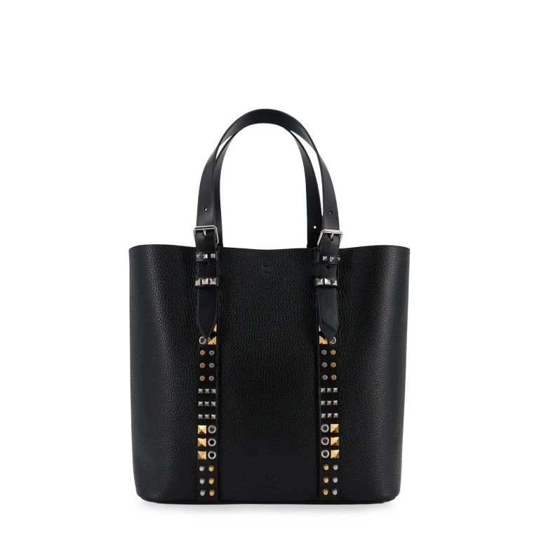 Valentino Garavani Leather Shoulder Bag With Iconic Studs