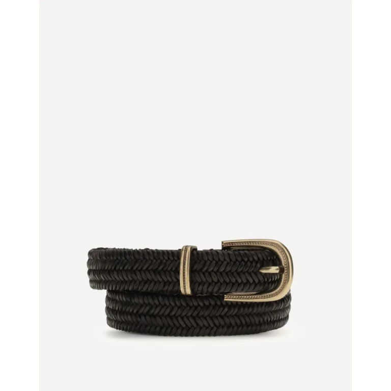BRUNELLO CUCINELLI Braided stretch leather Belt Female M