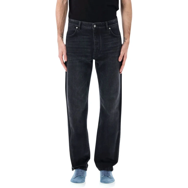 Straight-Fit Cotton Denim Jeans with Contrast Logo (BM51P9517K001)