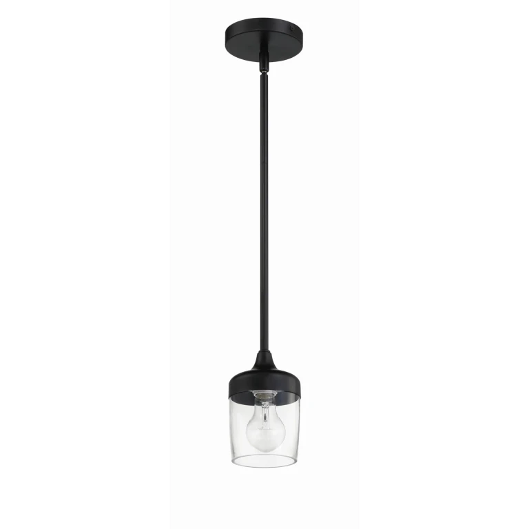 Flat Black One Light Mini Pendant from the Wrenn Collection