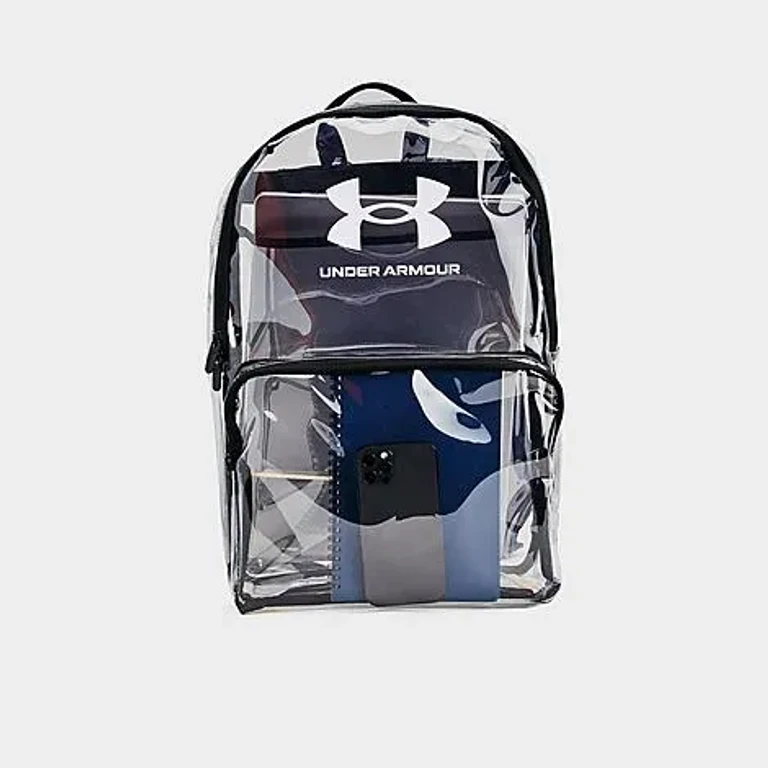 Under Armour Essential Clear Backpack (25L) in Clear/Black/White