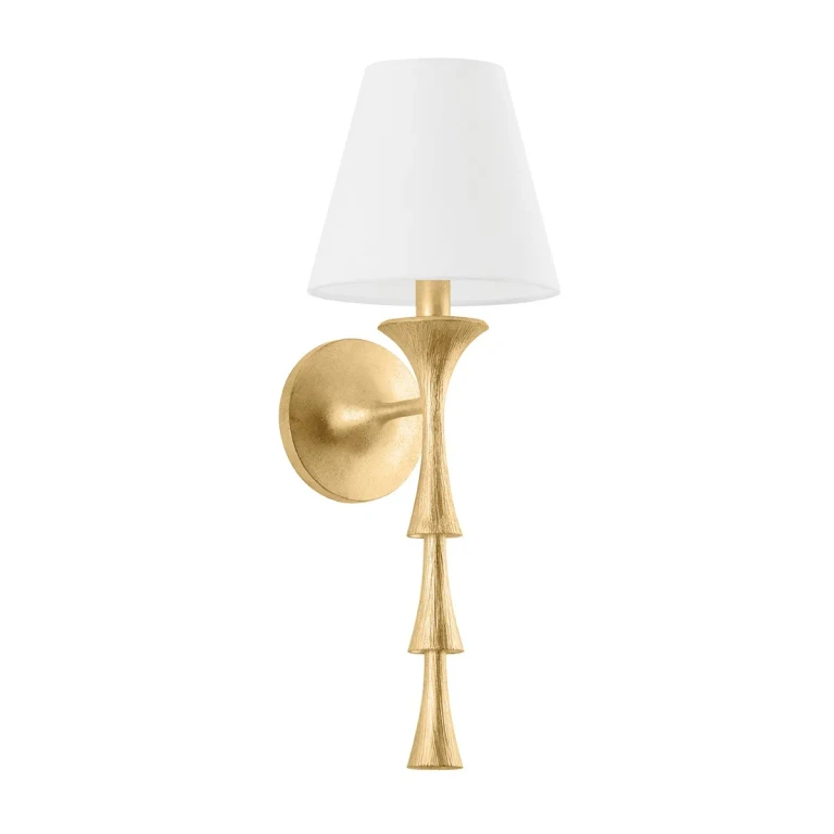 Vintage Gold Leaf Wall Sconce from the Vails gate Collection