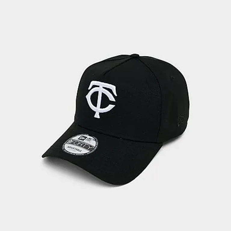 New Era Minnesota Twins MLB 9FORTY A-Frame Monochrome Snapback Hat in Black/White