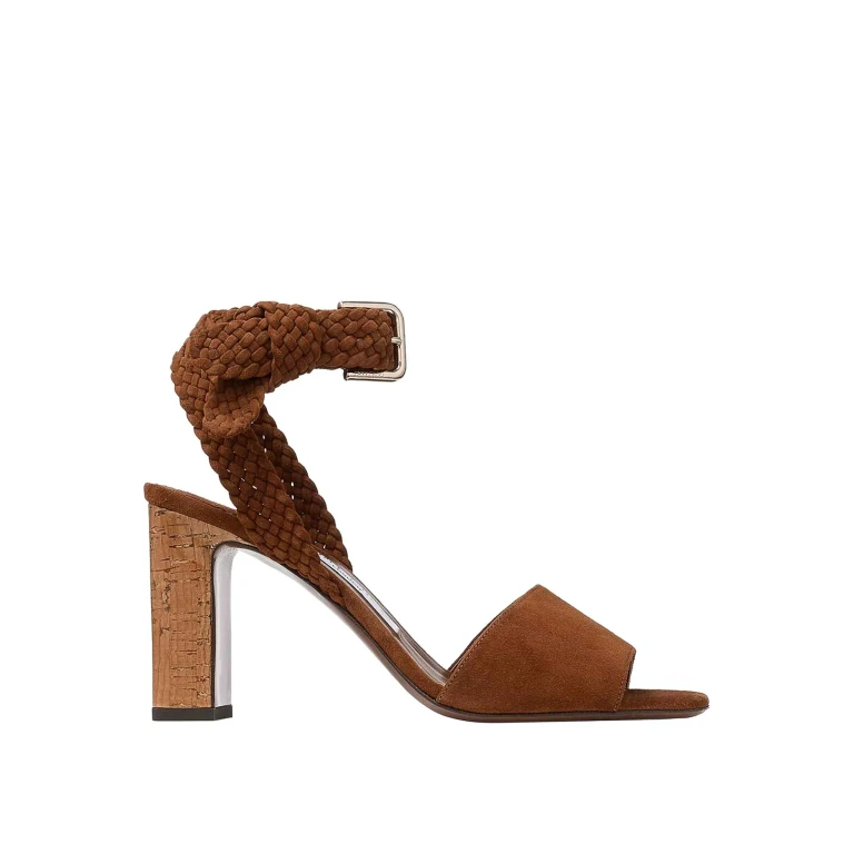 Jimmy Choo Rori Braune Wildleder-Absatzsandalen