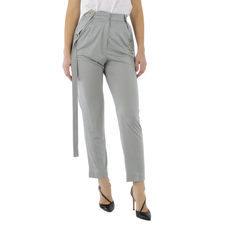 Burberry Ladies Heather Melange Strap Detail Jersey Tailored Trousers