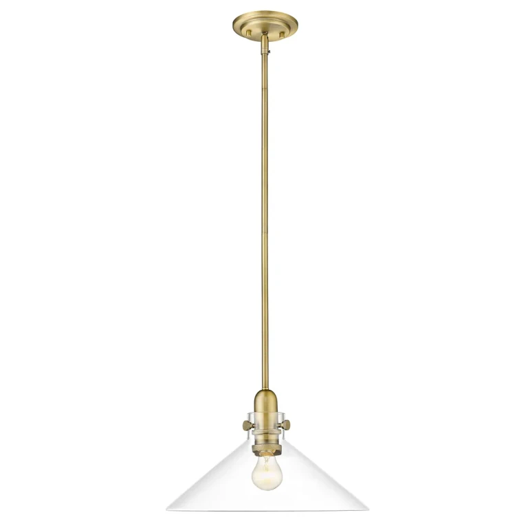 Antique Brass One Light Pendant from the Dwyer Collection