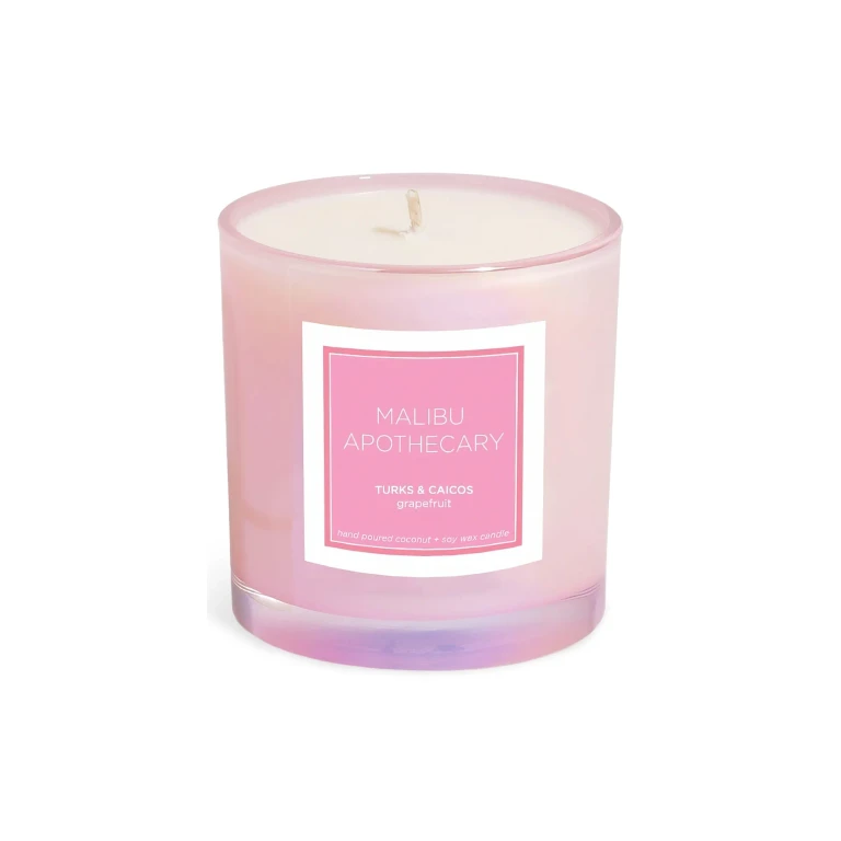 Malibu Apothecary Turks & Caicos Candle Iridescent Pink 7.5 oz/ 221 mL