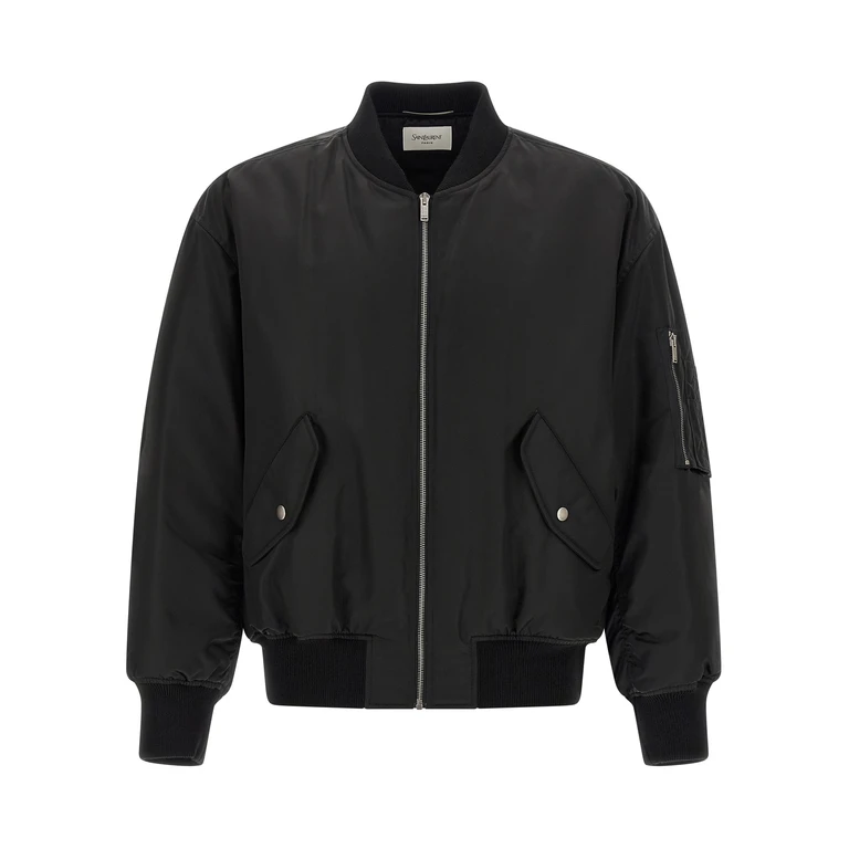 Saint Laurent Black Polyamide Bomber Clothing - Men