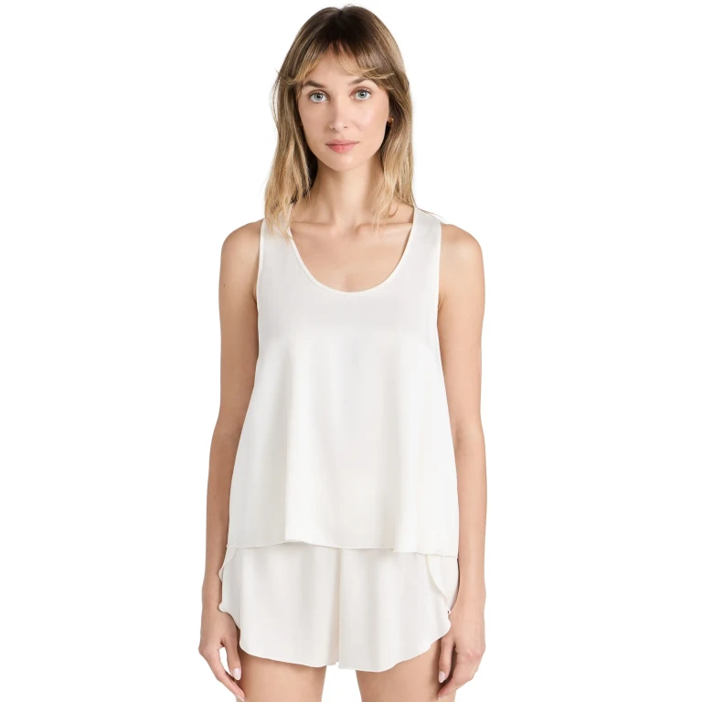 Lunya Washable Silk Tulip Back Pajama Set Morning Wisteria S