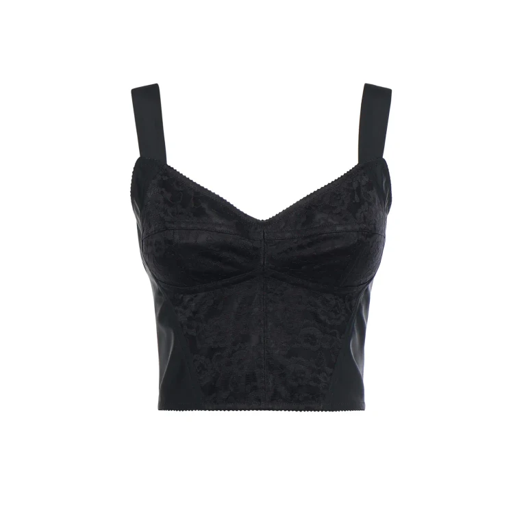 Dolce & Gabbana Jacquard And Lace Sheath Bustier Top