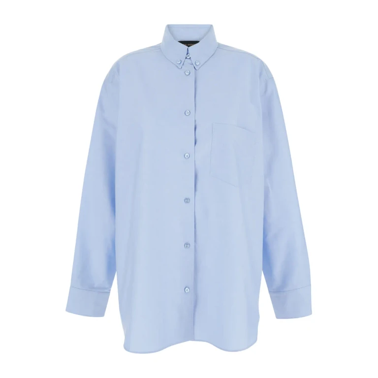 The Andamane Light Blue Shirt With Buttons In Cotton Blend Woman