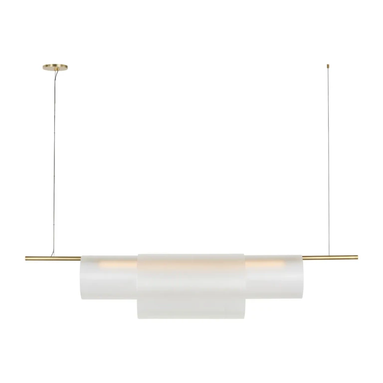 Hand-Rubbed Antique Brass LED Linear Chandelier from the Trace Collection