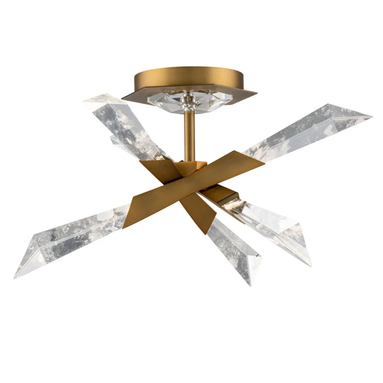 Aged Brass Semi-Flush Mount from the Solitude Collection