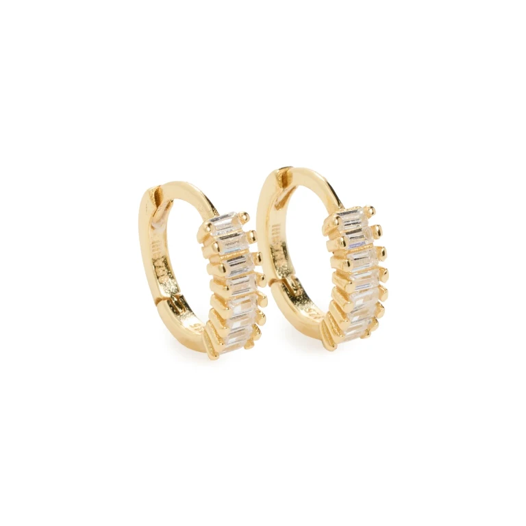 SHASHI Teagan Huggie Earrings Gold One Size