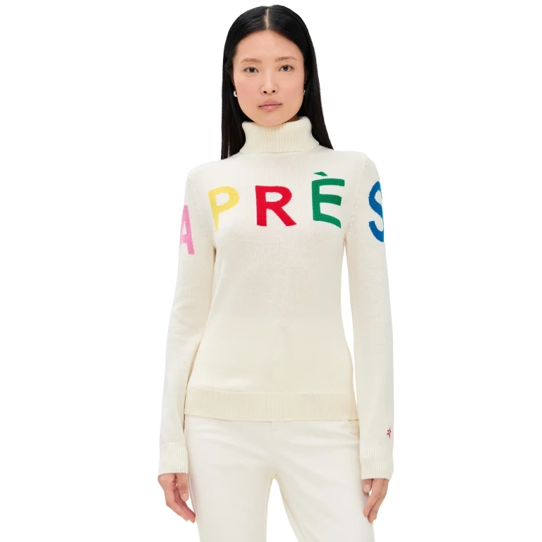 Perfect Moment Apres Sweater II Snow White/Rainbow S