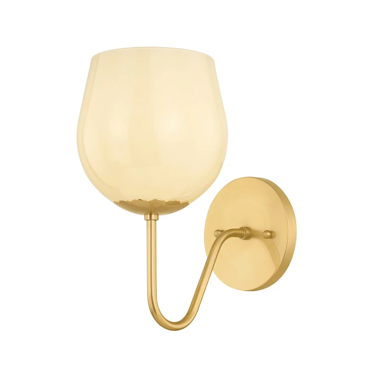 Aged Brass Wall Sconce from the Genevieve Collection